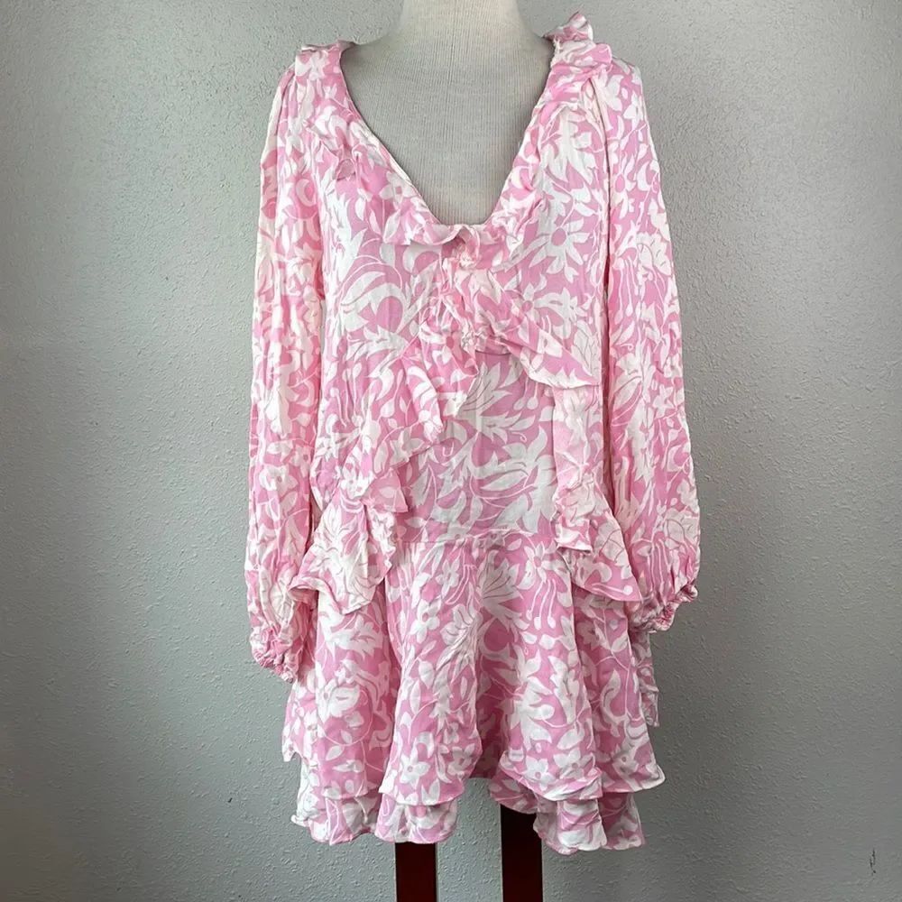 NWT Free People Pink Bubble Gum Floral Dress Size M